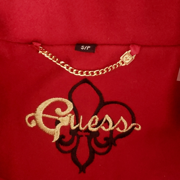 Preppy Retro Hipster Red Wool Small  Baddie Holiday Midi Pea Coat - Picture 10 of 11